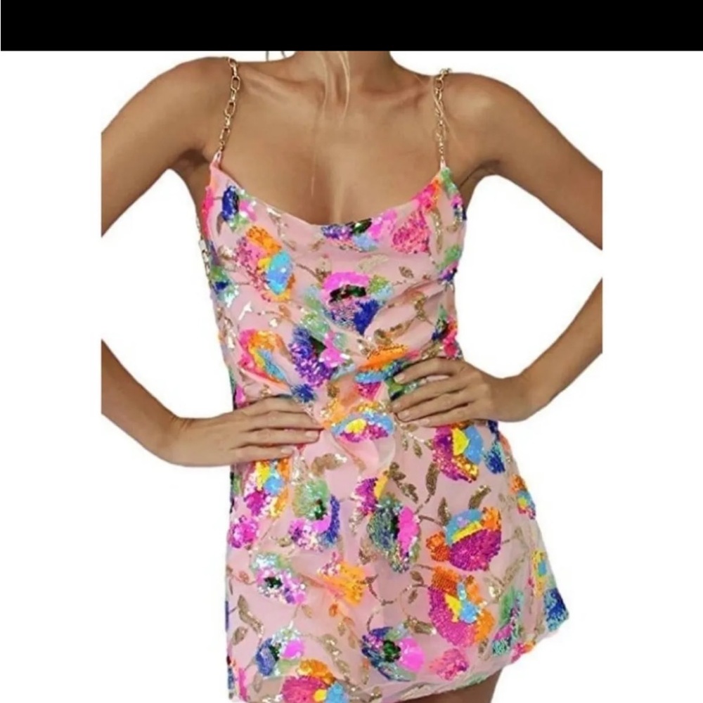 Lucy In The Sky Sequin Mini Dress NEW